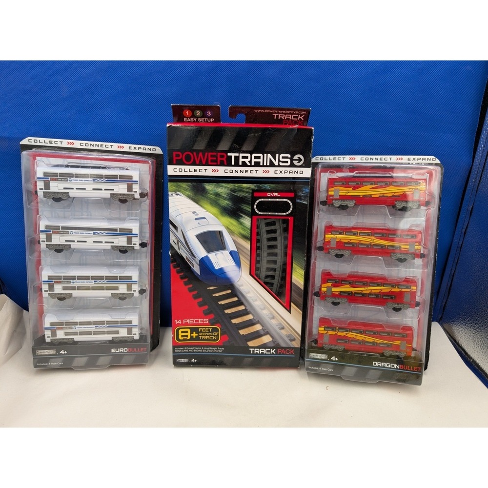 Jakks Pacific Euro & Dragon Bullet W Track Pack Lot Power Trains Oval Express